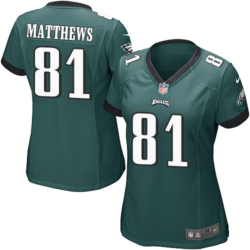 Women's Game Jordan Matthews Nike Jersey Midnight Green Home - #81 NFL Philadelphia Eagles